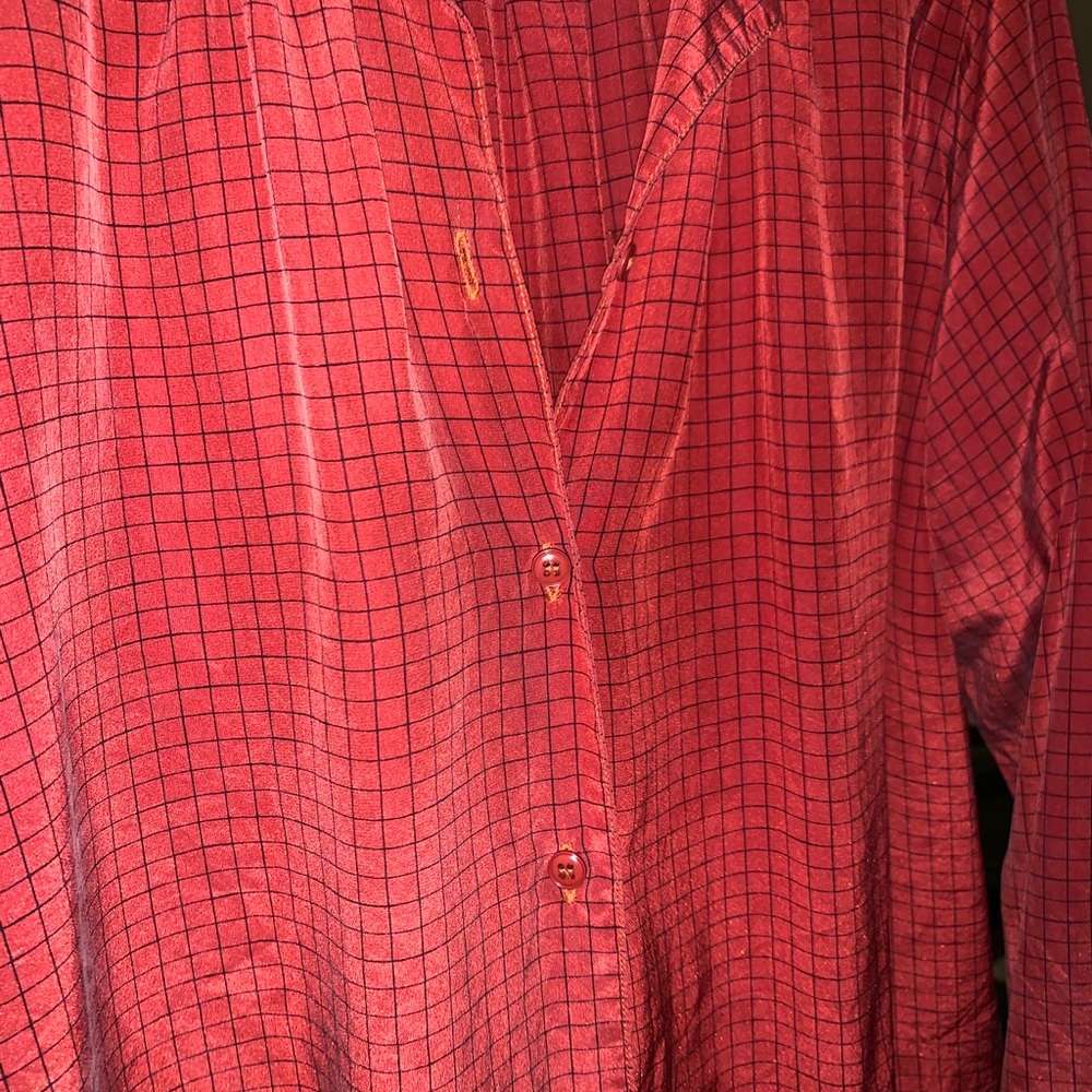Red button down - Picture 2 of 3